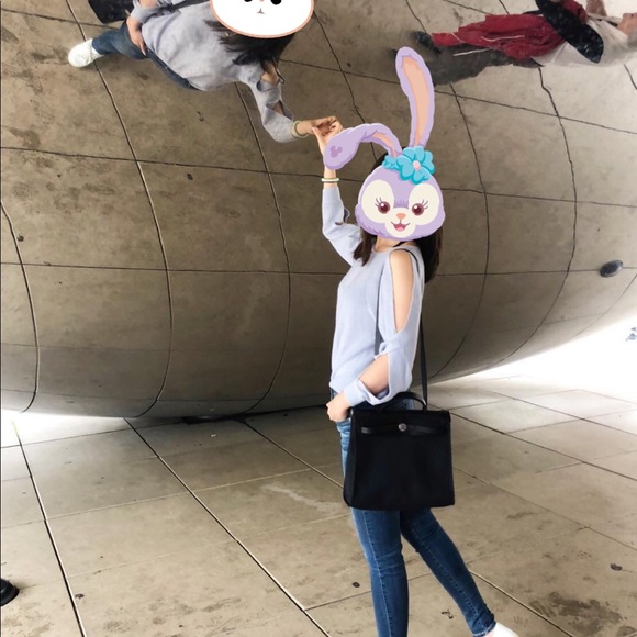 Club Monaco sky blue cold shoulder sweater - Picture 9 of 9